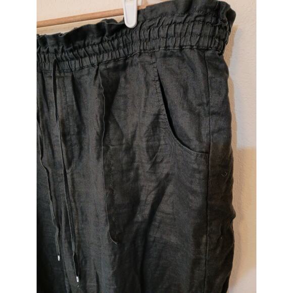 Lauren Ralph Lauren black label linen ankle pants plus size - Picture 3 of 5